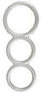 Metallic Silicone Triple cock and ball ring