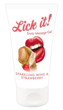 Erotic Massagegel jordbær og skumvin