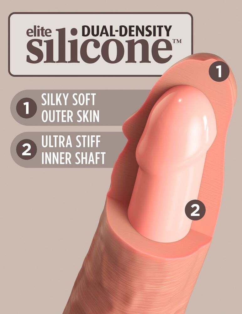 7"Vibrating + Dual Density Silicone Cock m/fjernkontroll