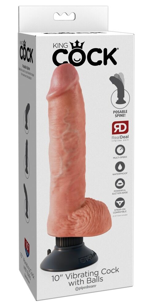 10“ Vibrating Cock with Balls